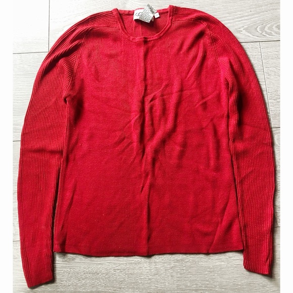 Kevo Vintage Red Crewneck Knitted Sweater - Picture 2 of 3